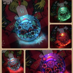 Custom Light-Up Christmas Ornaments | Set of 2 RGB Keepsakes