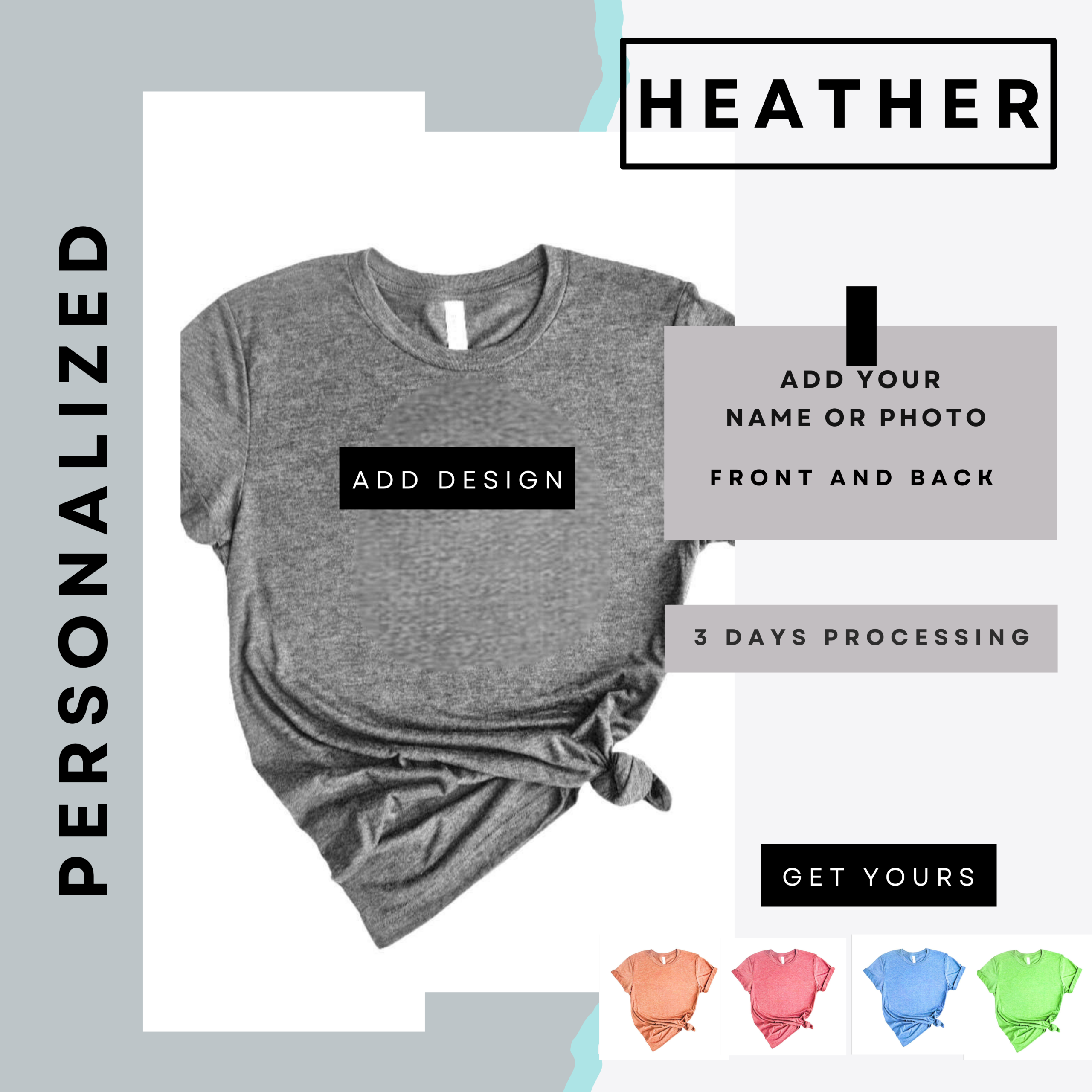 Personalized Heather T-Shirt | Adult & Kids’ Styles