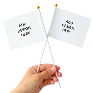 Mini White Party Flags with Gold Toppers | Decorate Your Celebration