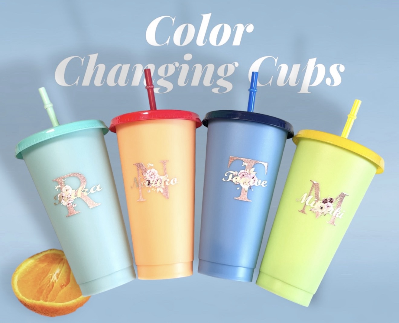 Color-changing cup example image with four cups