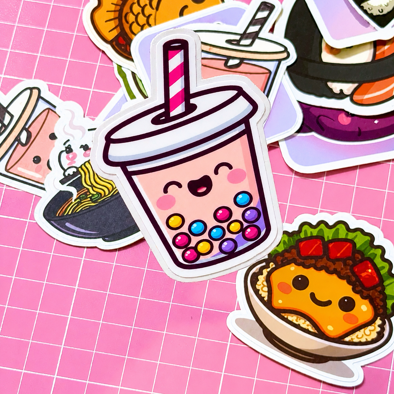 Kawaii Matte Vinyl Sticker Set | 10 Playful Designs