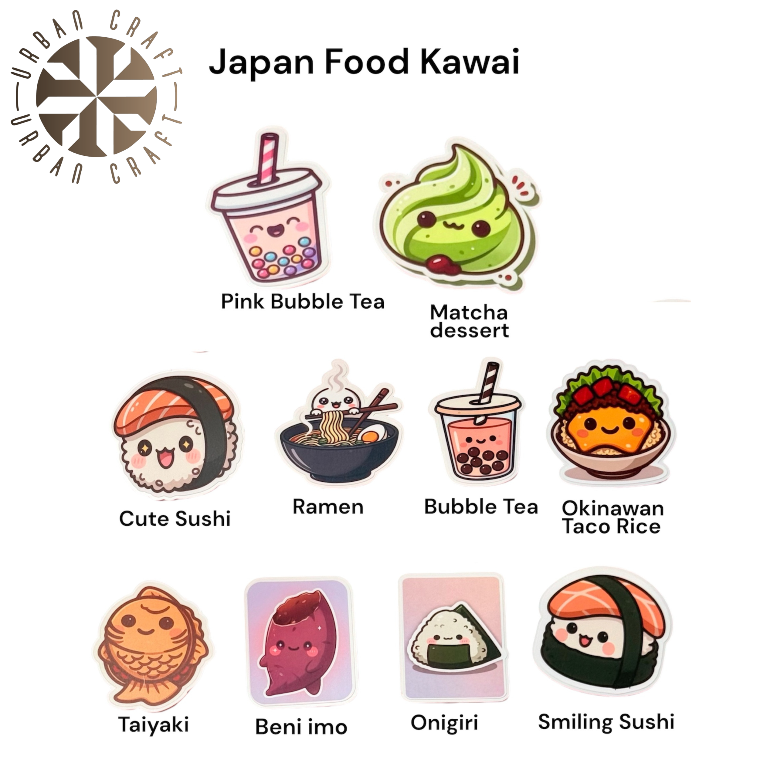 Kawaii Matte Vinyl Sticker Set | 10 Playful Designs