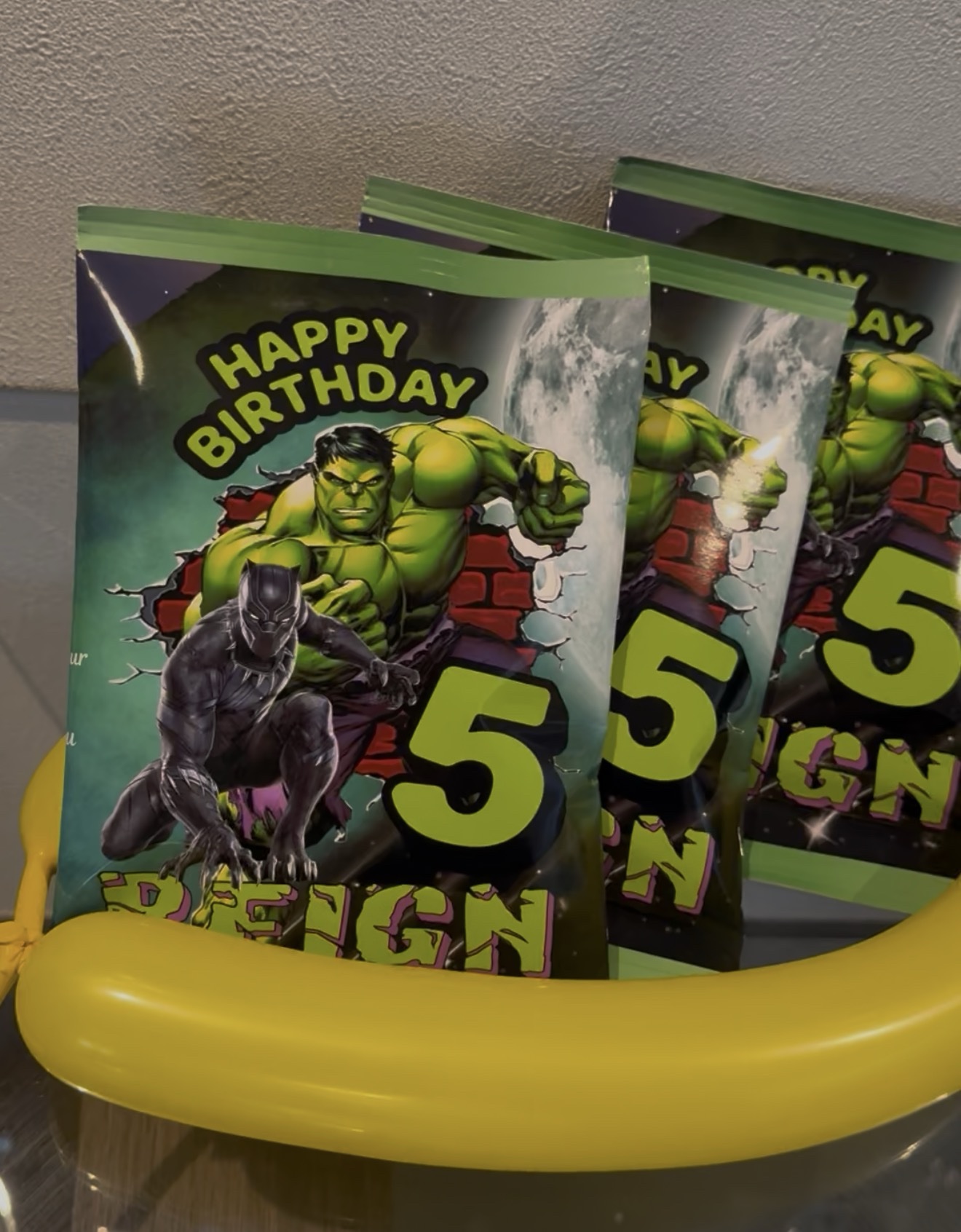 Personalized Birthday Chip Bags | Empty Party Favor Bags