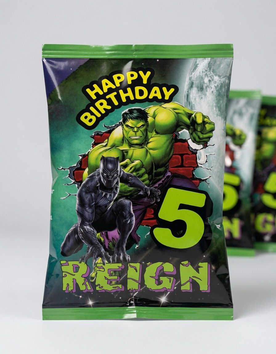 Personalized Birthday Chip Bags | Empty Party Favor Bags