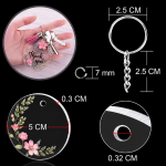 Round acrylic keychain dimension guide showing a 5 cm diameter
