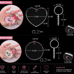 Heart and circle acrylic keychain dimension guide