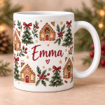 Christmas Gingerbread Ceramic Mug · 11 oz — front view