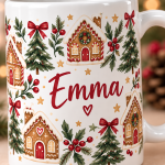 Christmas Gingerbread Ceramic Mug · 11 oz — detail view