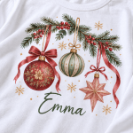 Personalized Christmas Ornament Long-Sleeve Tee — detail view