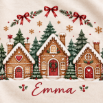Personalized Christmas Gingerbread T-Shirt — detail view