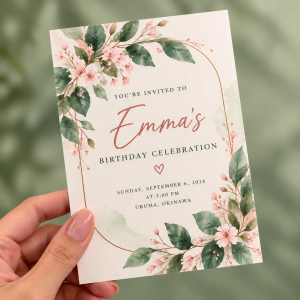 Custom 5 × 7 Invitations & Cards | 300 gsm Matte Cardstock — personalized design and product detail