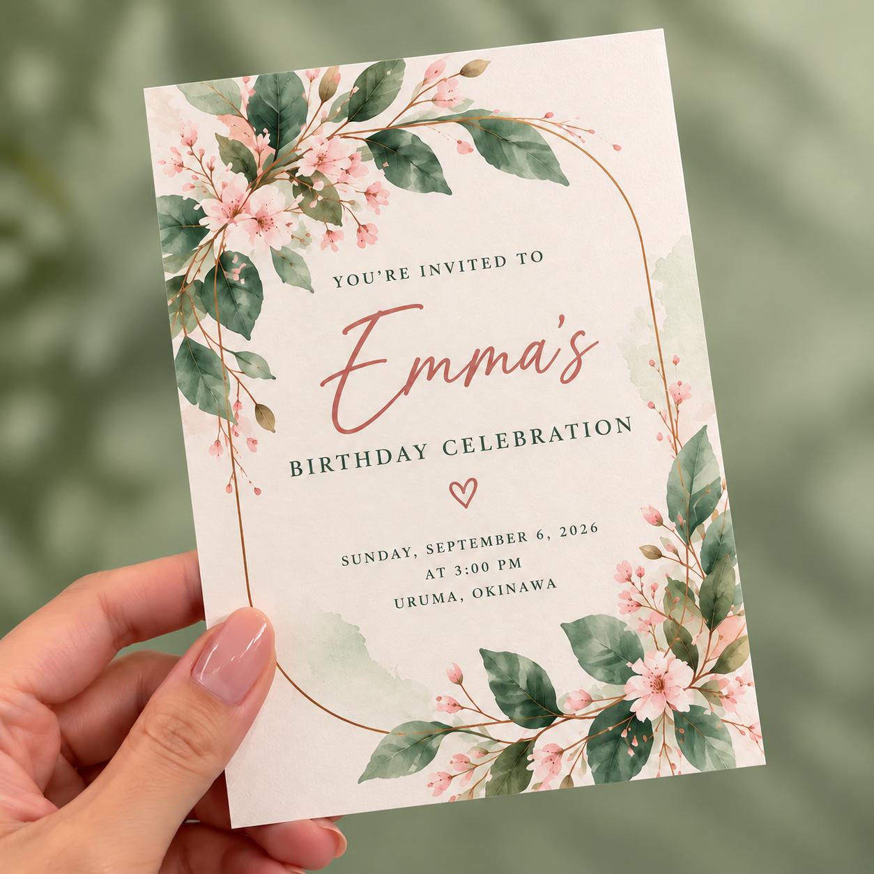 Custom 5 × 7 Invitations & Cards | 300 gsm Matte Cardstock — personalized design and product detail