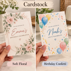 Custom 5 × 7 Invitations & Cards | 300 gsm Matte Cardstock — personalized design and product detail