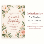 Custom 5 × 7 Invitations & Cards | 300 gsm Matte Cardstock — personalized design and product detail