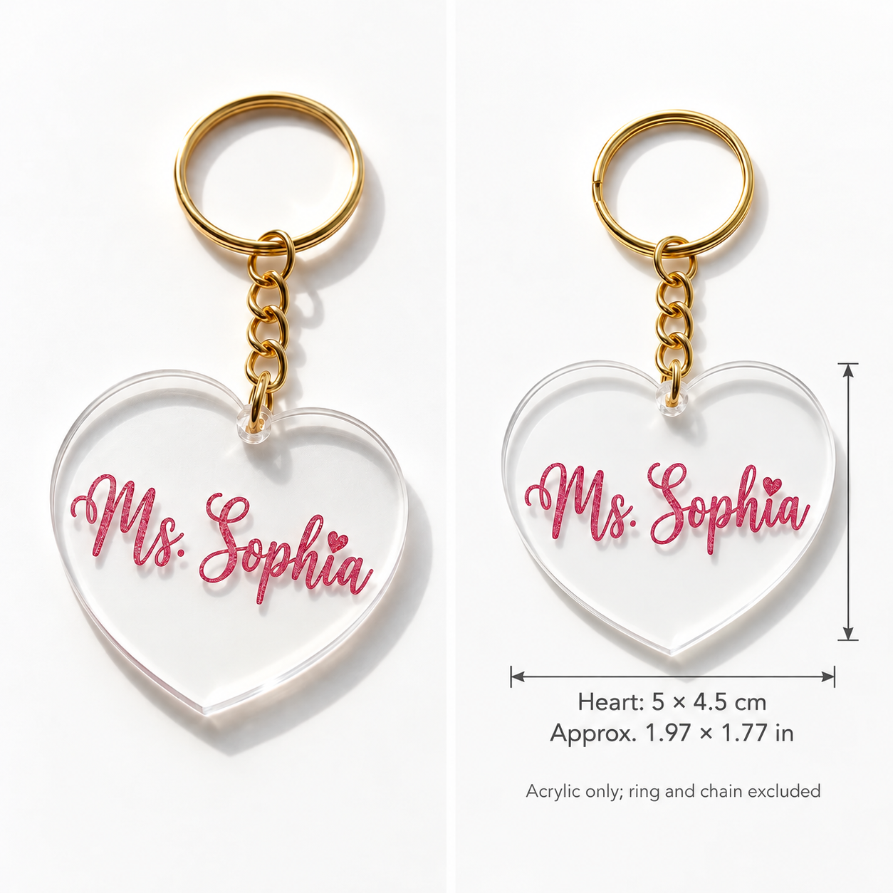 Personalized Acrylic Keychain | Your Name, Your Keepsake — personalized design and product detail