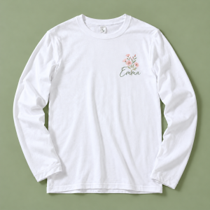 Personalized Long-Sleeve Tee | Your Design, Everyday Style — personalized design and product detail