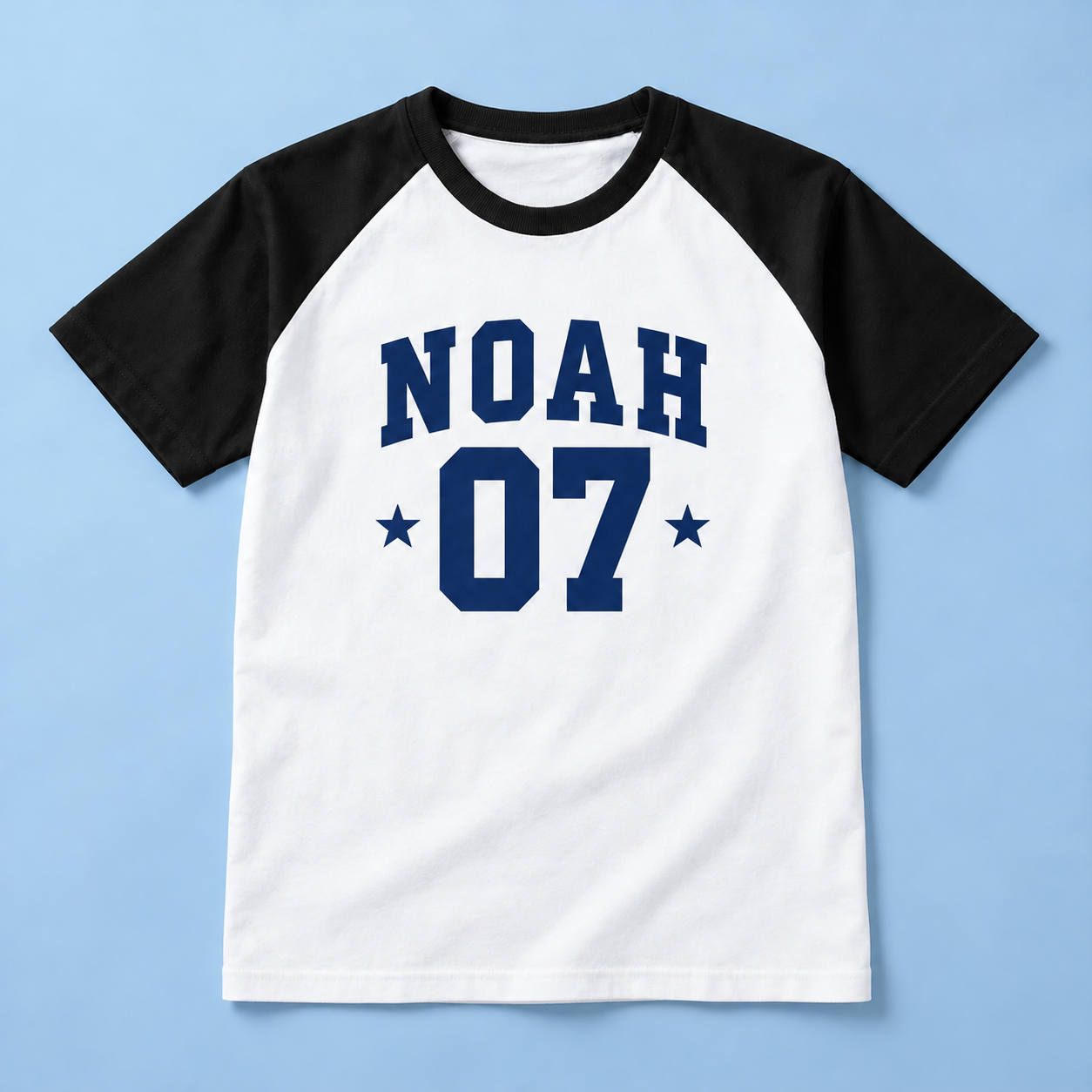 Personalized Raglan T-Shirt | Adult & Kids’ Styles — personalized design and product detail