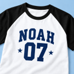 Personalized Raglan T-Shirt | Adult & Kids’ Styles — personalized design and product detail