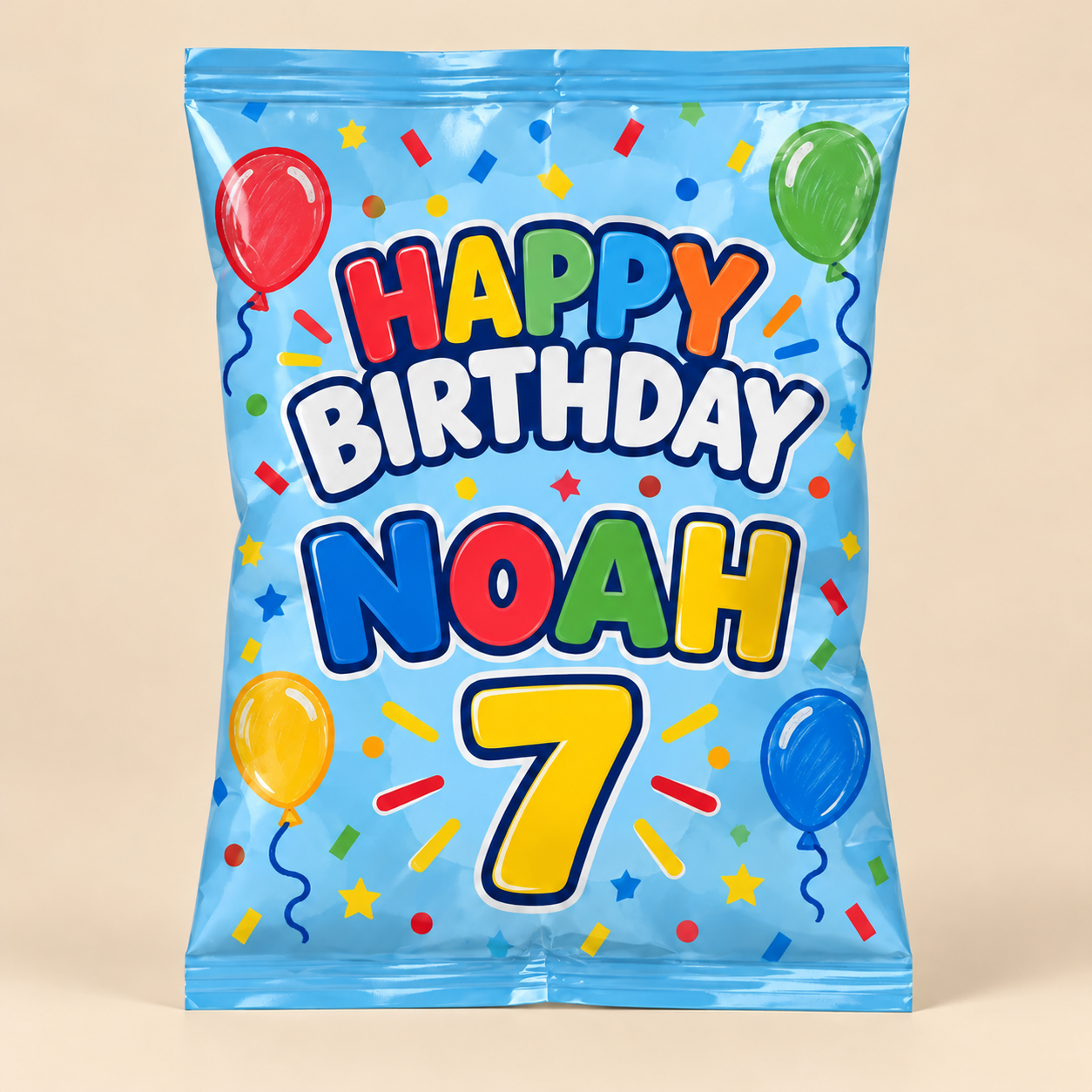 Personalized Birthday Chip Bags | Empty Party Favor Bags — personalized design and product detail
