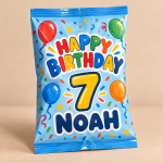 Personalized Birthday Chip Bags | Empty Party Favor Bags — personalized design and product detail